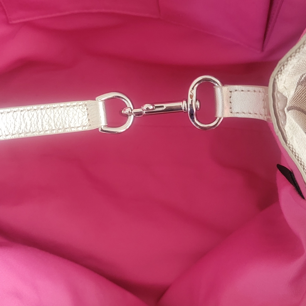 Coach Signature Brown and Pink Tote Bag - Picture 5 of 14